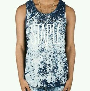 Staple Acid Wash Tank Top Blue/Indigo